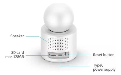 Cámara IP Wi-Fi 2.4G 360° para monitorear bebés con audio y video
