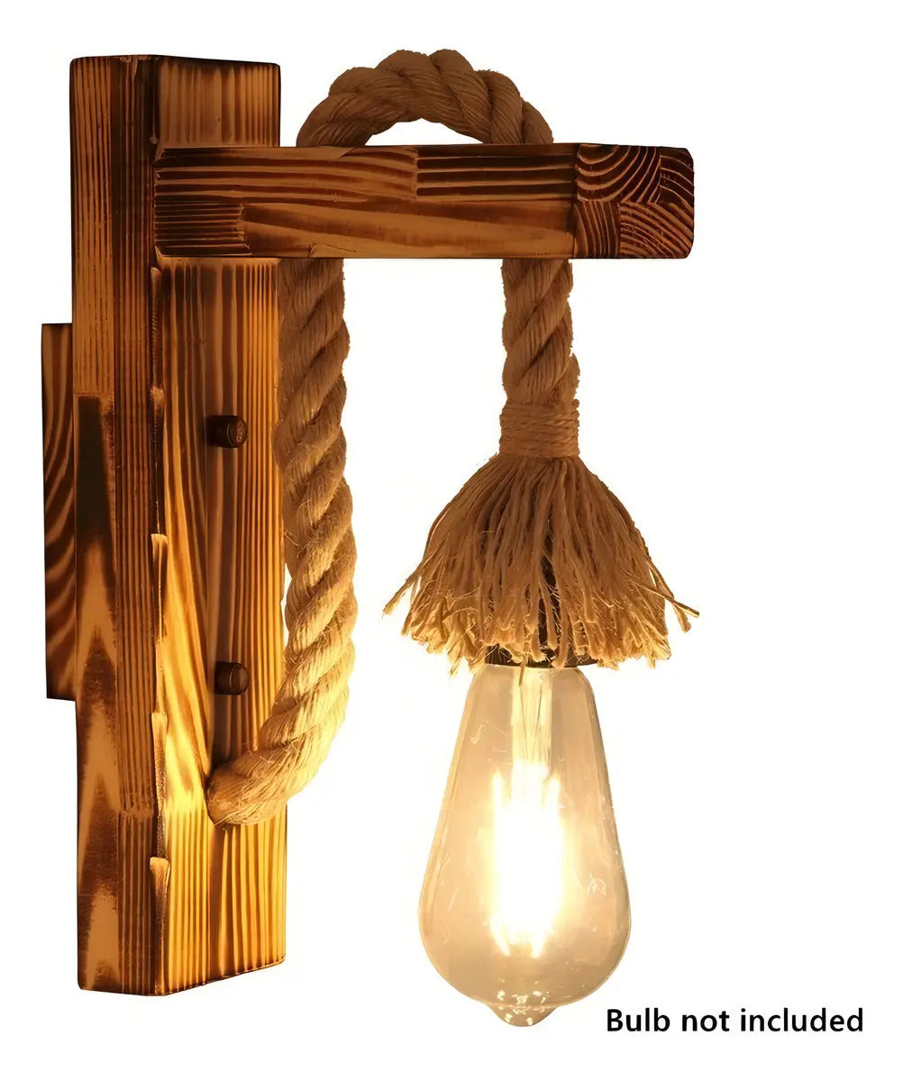 Lámpara Pared De Madera Americana Para Hoga