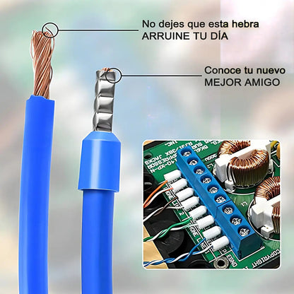 Terminal tubular prensado para conexión segura en tablero eléctrico