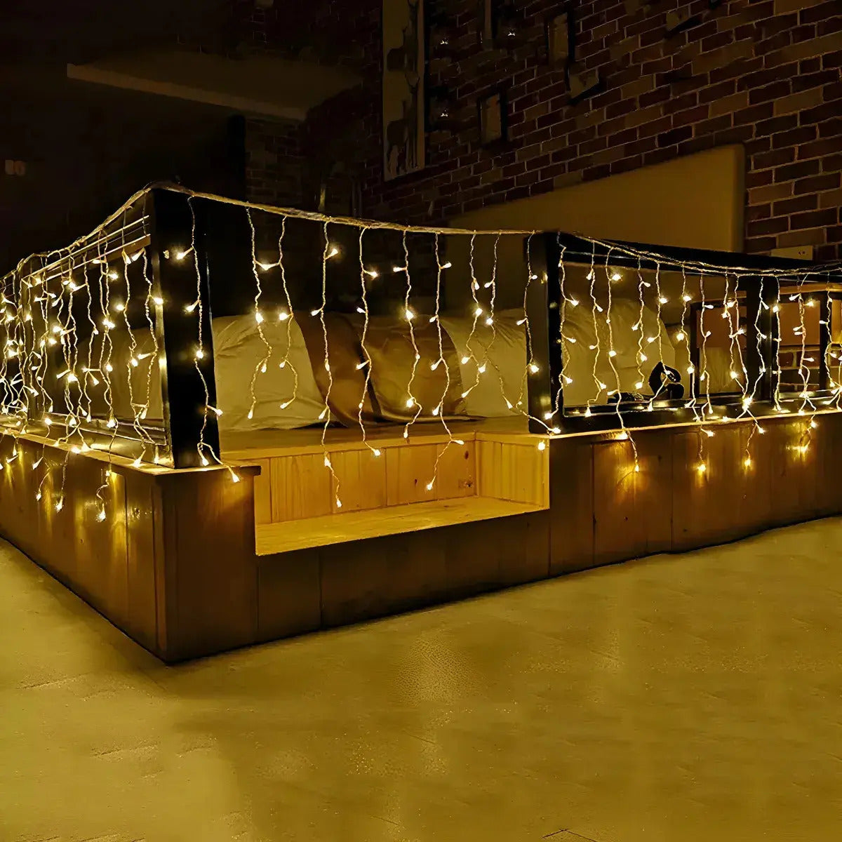 Pack 4 Cortinas LED Cascada 3m Luz Amarilla para Decoración