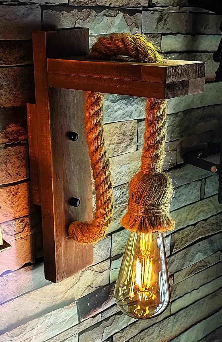 Lámpara Pared De Madera Americana Para Hoga