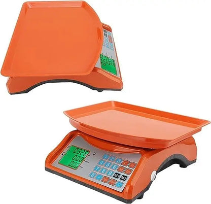 Balanza recargable de 40 kg con bandeja amplia y pantalla
