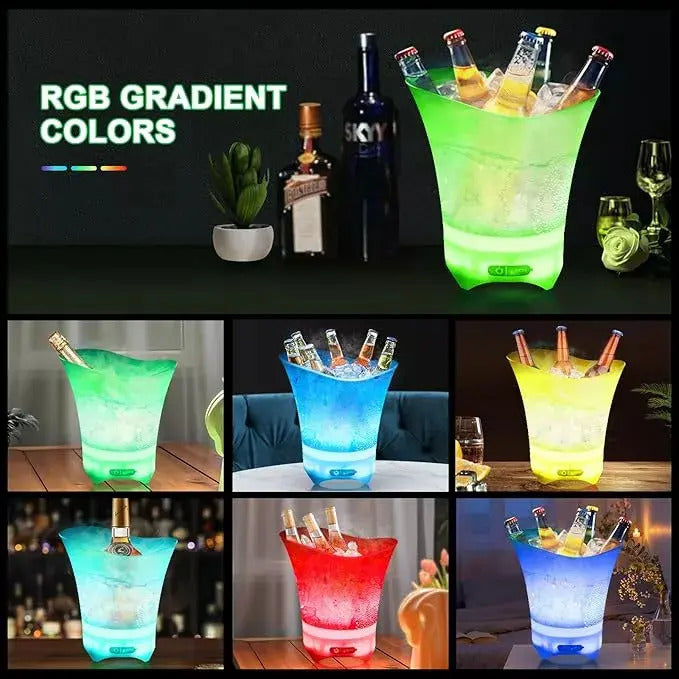 Cubitera De 5l Con Luz Led Para Eventos Y Bar