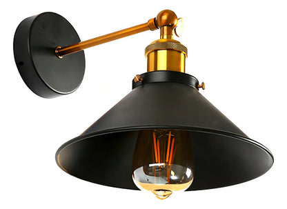 Lámpara de Muro LED E27 Bronce con Pantalla Decorativa