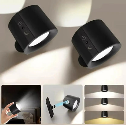 Lámpara LED De Pared Inalámbrica Magnética 360° Con Control Remoto Recargable