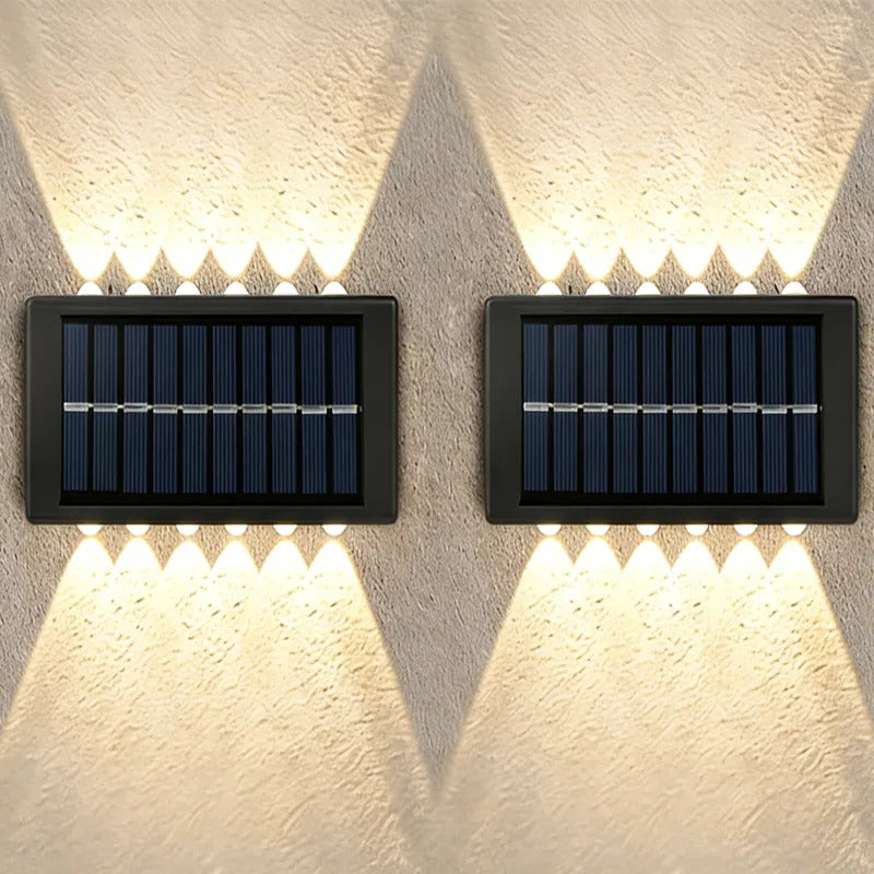 Pack 2 Focos Solares de Muro 12 LED Doble Luz