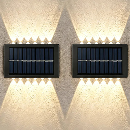 Pack 2 Focos Solares de Muro 12 LED Doble Luz
