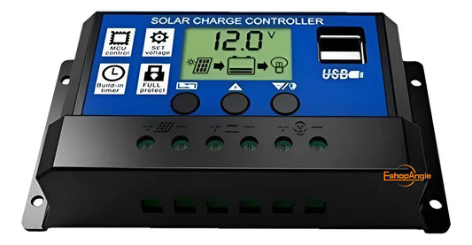 Regulador De Carga Solar 12v 24v 10a Digital 2 Usb