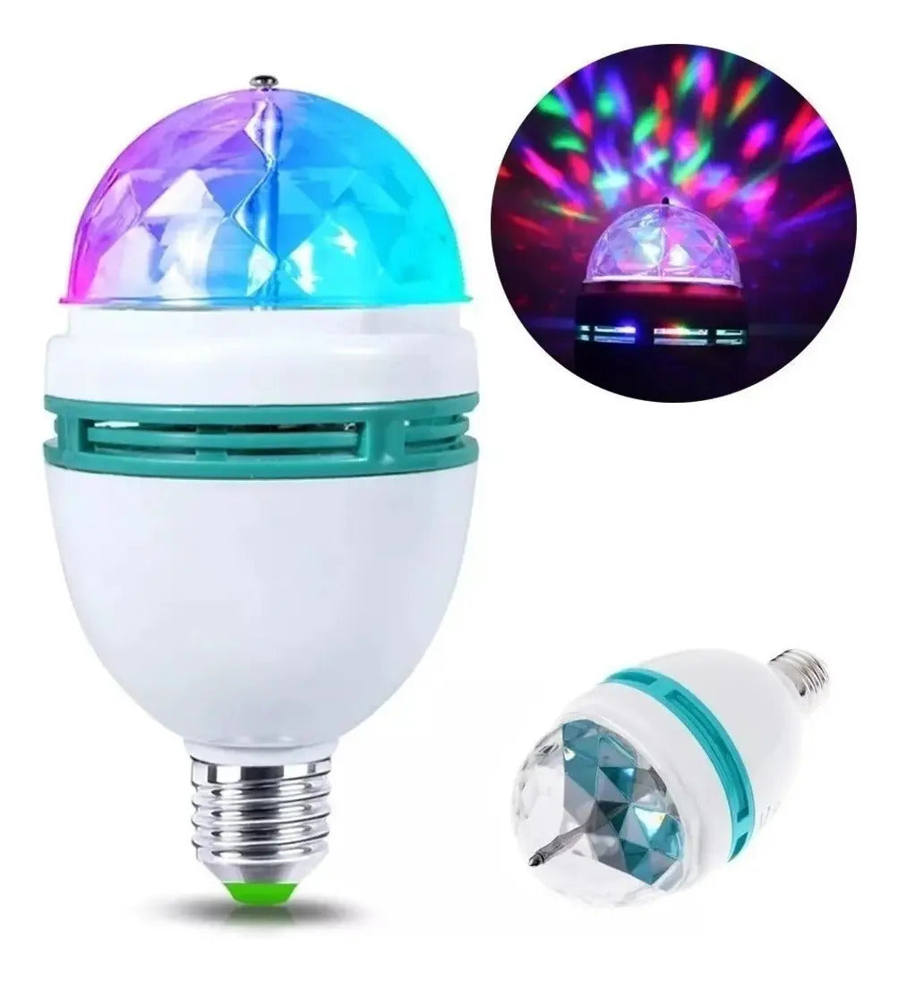 Ampolleta Led Bola Disco Giratoria Lampara De Disco Luces 3w