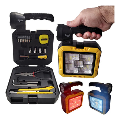 Linterna Solar Recargable 1000 lm con Kit de Herramientas USB