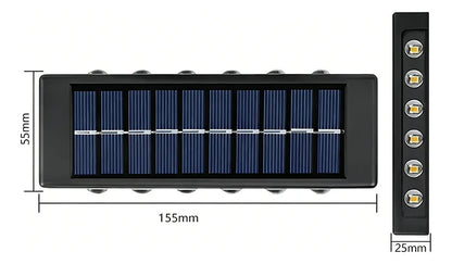 Pack 2 Focos Solares de Muro 12 LED Doble Luz