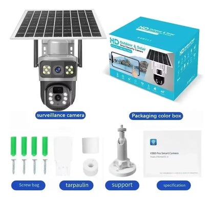 4G Solar Outdoor IP Camera Dual Lens Security Surveillance