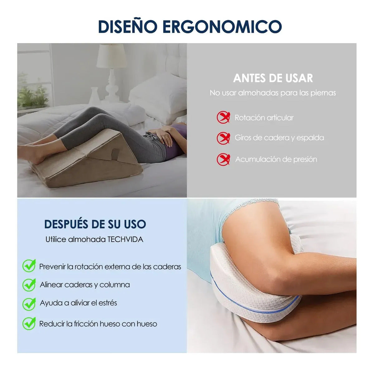 Cojín ergonómico viscoelástico para soporte lumbar y ciática