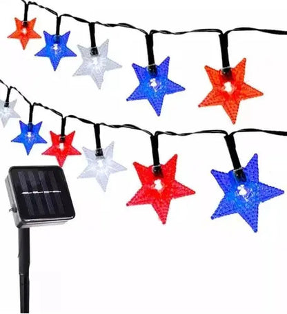 Guirnalda Solar 10m Estrellas Para Terraza Fiestas Patrias