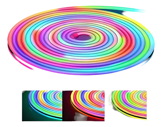 Cinta neón LED RGBIC flexible de 5 metros con luz multicolor