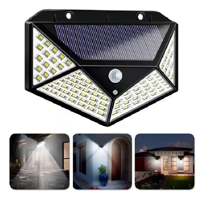 Pack 4 Lámparas Solares 100 Led Con Sensor Exterior
