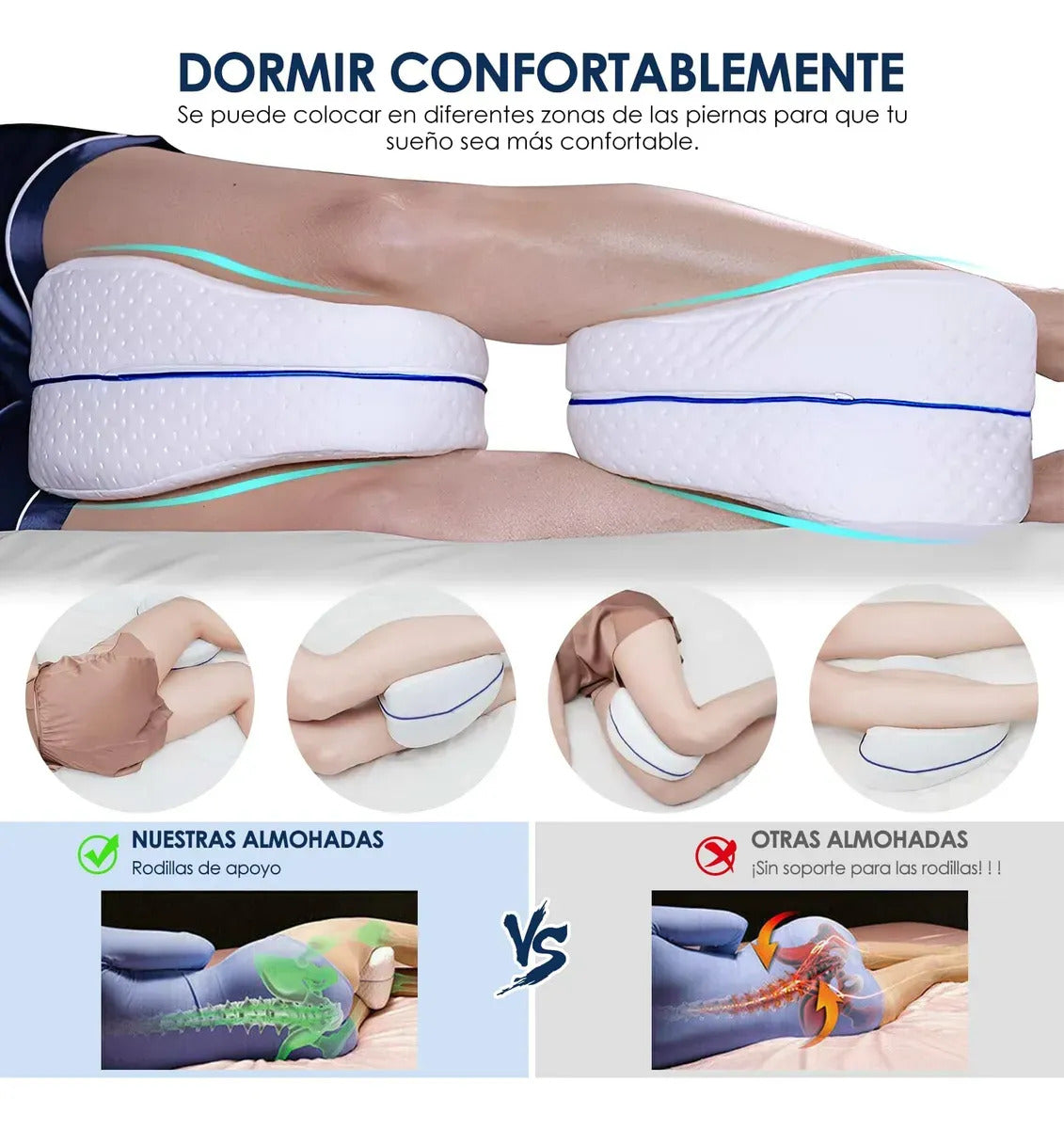 Cojín ergonómico viscoelástico para soporte lumbar y ciática