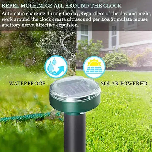 Pack 2 Repelentes Solares Ultrasonicos para Roedores