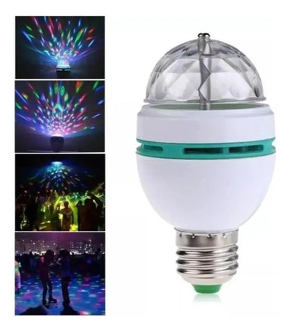 Ampolleta Led Bola Disco Giratoria Lampara De Disco Luces 3w
