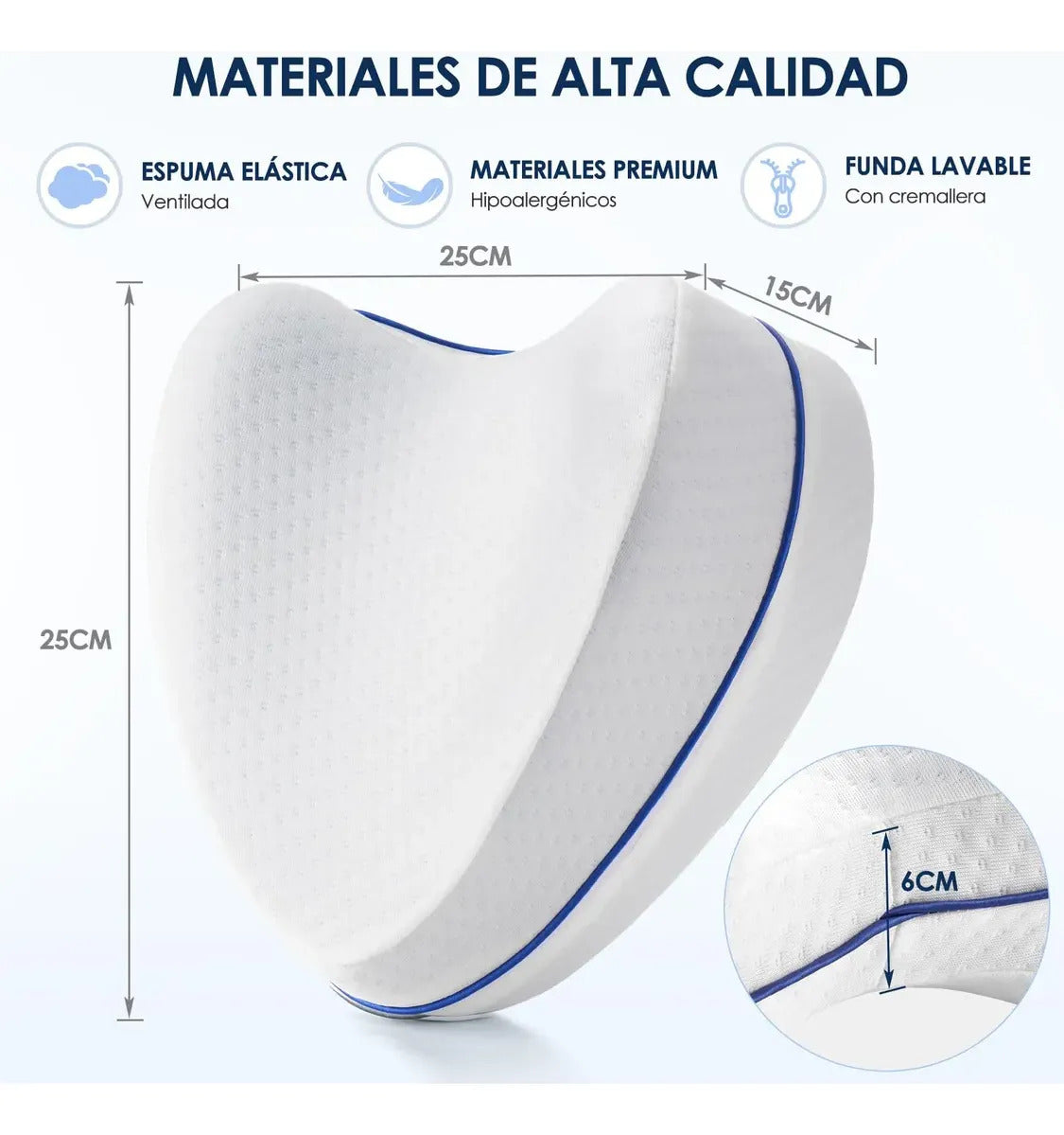 Cojín ergonómico viscoelástico para soporte lumbar y ciática
