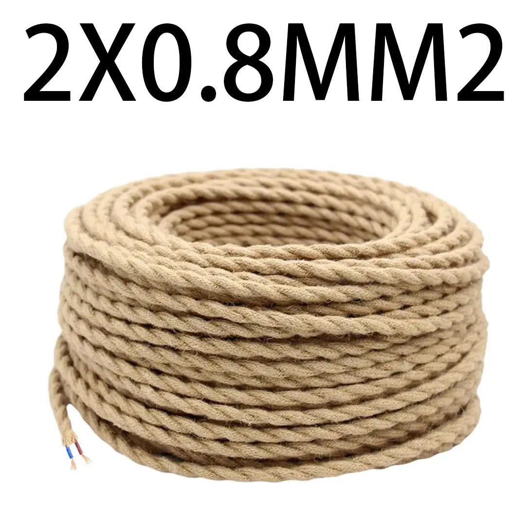Cable textil de yute bipolar 2 por 0,8 mm² en rollo