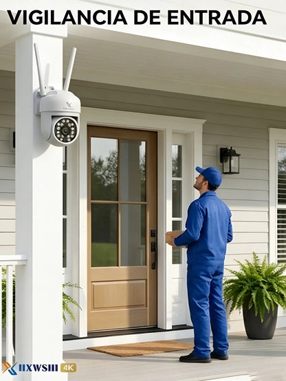 Cámara de seguridad wifi exterior 360° IP66 4MP aplicación Yoose