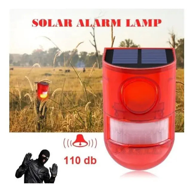 Sirena Solar 129dB con Sensor de Movimiento e IP65