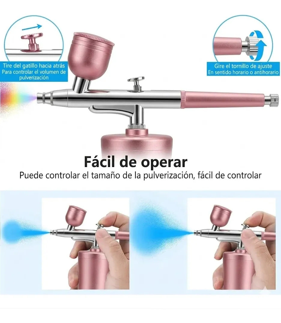 Kit Aerógrafo Profesional Portátil Multiusos Con Compresor