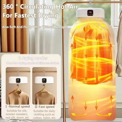 Secadora de Ropa Portátil Plegable con Temporizador 1-8h