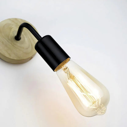 Apliqué Lámpara Decorativa Soporte Madera Porta E-27 Luces C