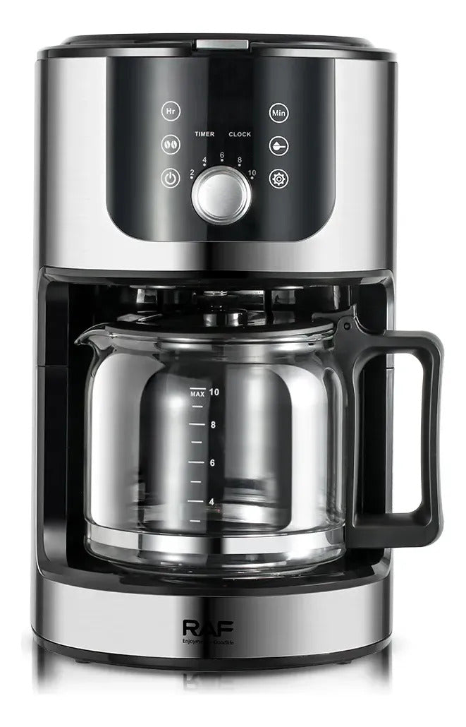 Cafetera Automática Con Molinillo Integrado Raf 1.2l Negra