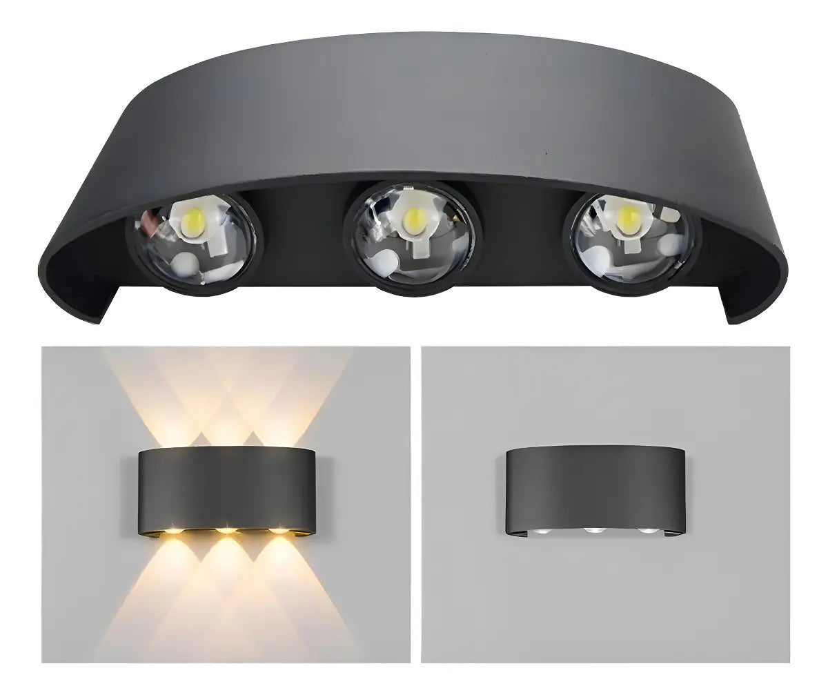 Aplique De Pared Exterior 6w Led Luz Cálida Decoración Hogar