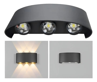 Aplique De Pared Exterior 6w Led Luz Cálida Decoración Hogar