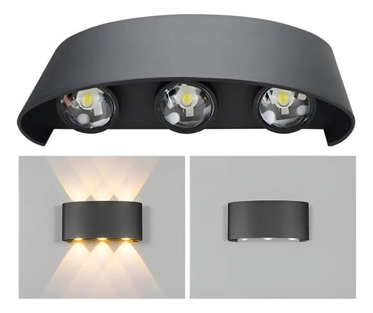 Aplique De Pared Exterior 6w Led Luz Cálida Decoración Hogar