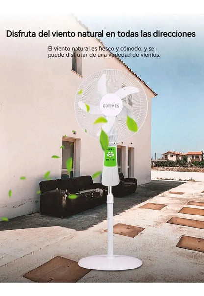 Ventilador solar blanco de cinco aspas para patio cubierto