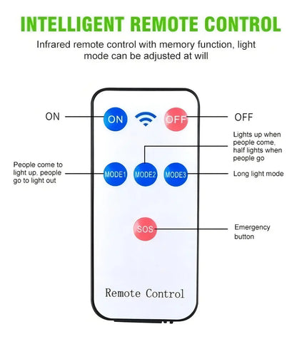 Foco solar tipo cámara + sensor de movimiento + control remoto