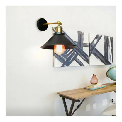 Lámpara de Muro LED E27 Bronce con Pantalla Decorativa