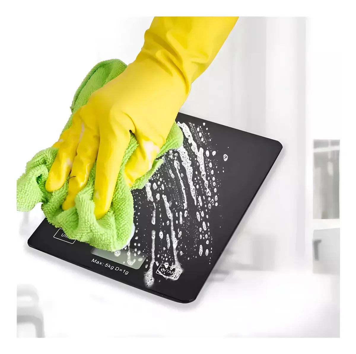 Báscula digital de cocina de alta precisión de 5 kg, color negro