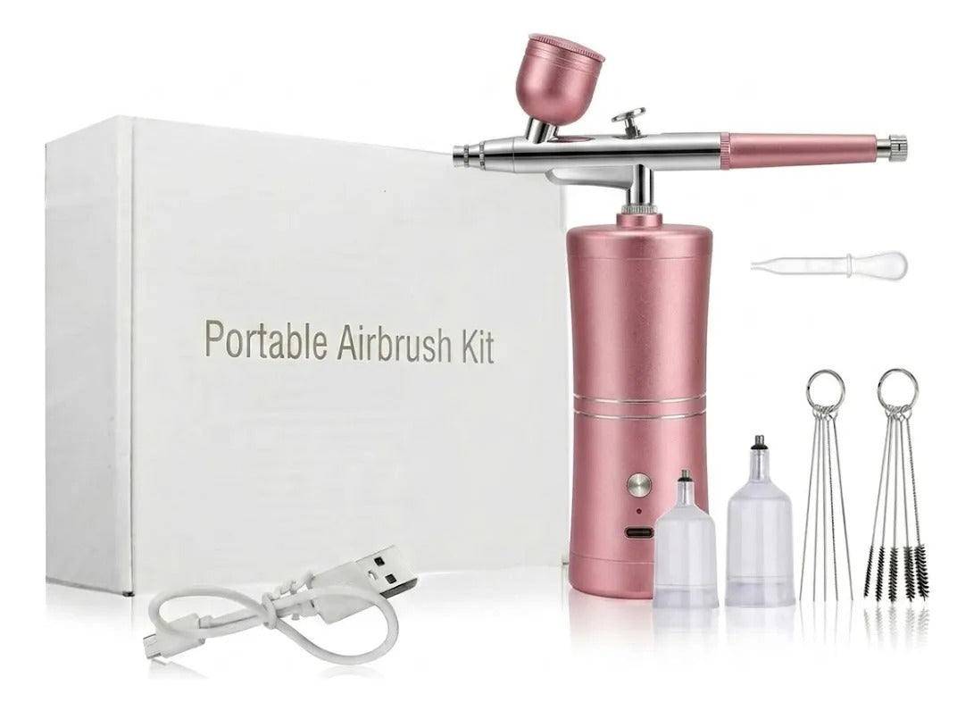 Kit Aerógrafo Profesional Portátil Multiusos Con Compresor