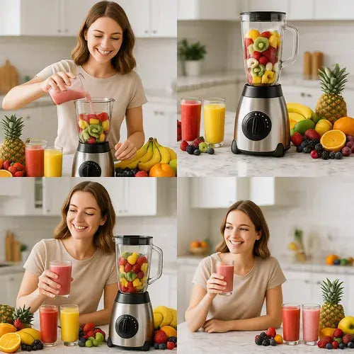 Licuadora Multifunción 2 En 1 Vaso 1.5l Resistente