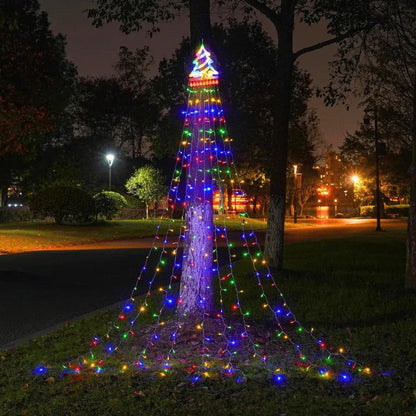 Árbol De Navidad Solar Con Luz Cálida LED Para Jardín Terraza Balcón