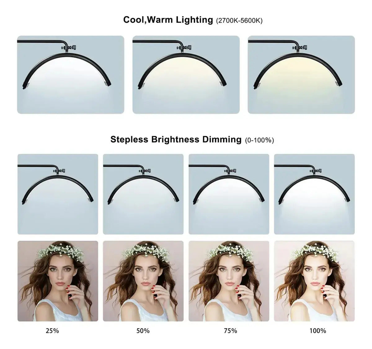 Lámpara De Pie Led Para Pestañas Ajustable Con Control