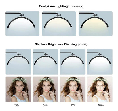 Lámpara De Pie Led Para Pestañas Ajustable Con Control