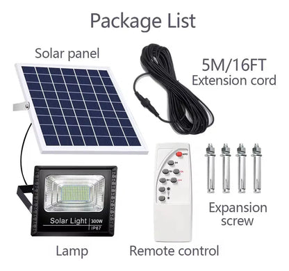 Foco Solar LED 300W Exterior IP67 Control Remoto
