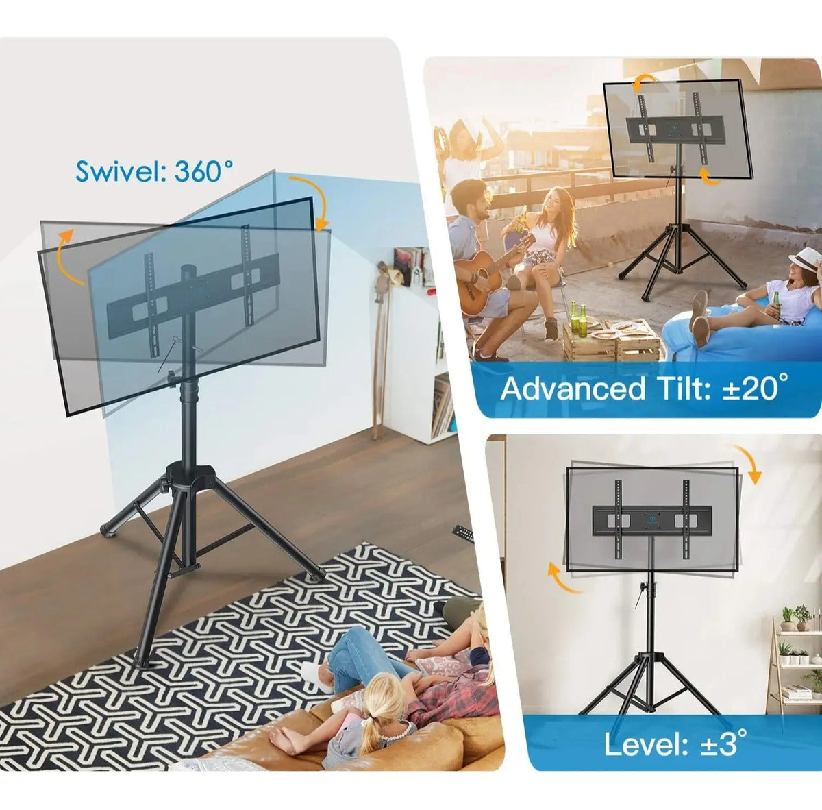 Trípode Tv Altura Ajustable 26 A 60 Pulgadas Soporte