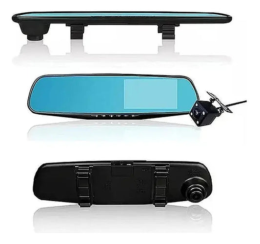 Espejo Retrovisor Con Cámara Frontal Y De Retroceso Hd