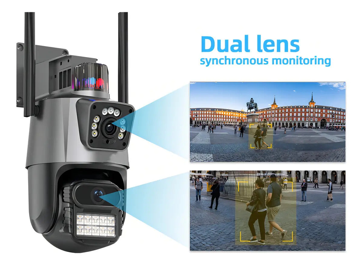 Cámara domo Wi-Fi de doble lente Full HD con seguimiento