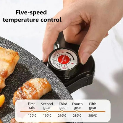 Parrilla Eléctrica Coreana 36cm Antiadherente Para 4 Persona