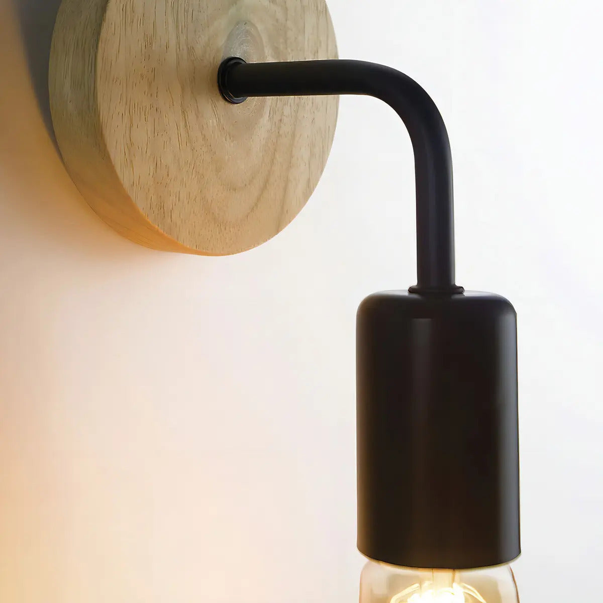 Apliqué Lámpara Decorativa Soporte Madera Porta E-27 Luces C