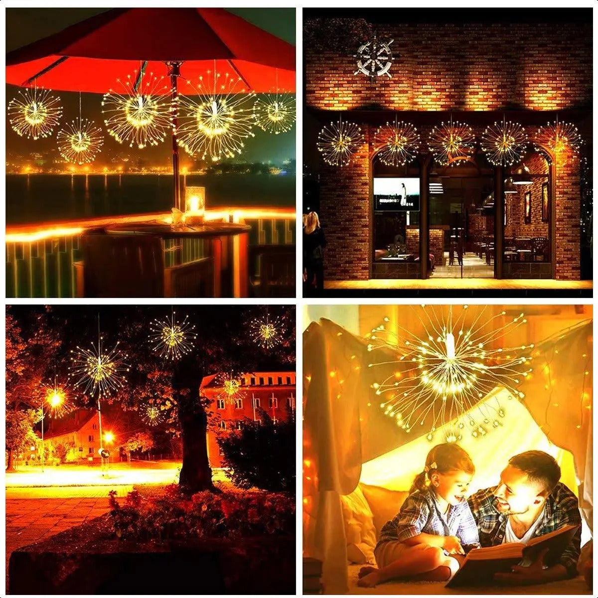 Luz decorativa efecto fuego artificial utilizada en eventos y celebraciones